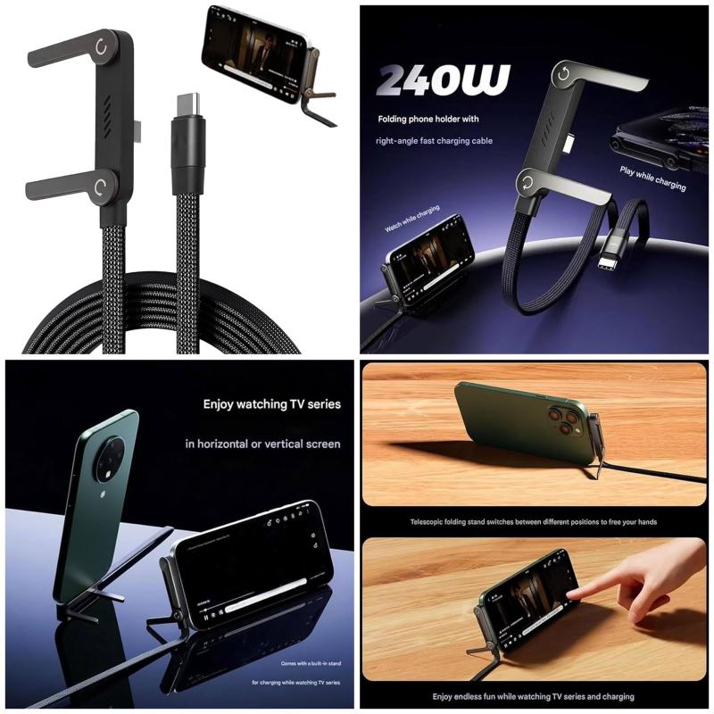 2in1 Type C Cable Fast Charger With Stand