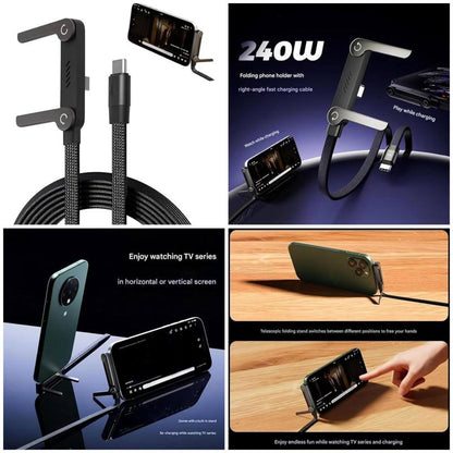 2in1 Type C Cable Fast Charger With Stand
