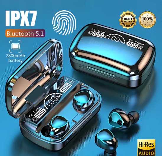 M10 TWS Wireless Bluetooth Earbuds | LED Display & Deep Bass