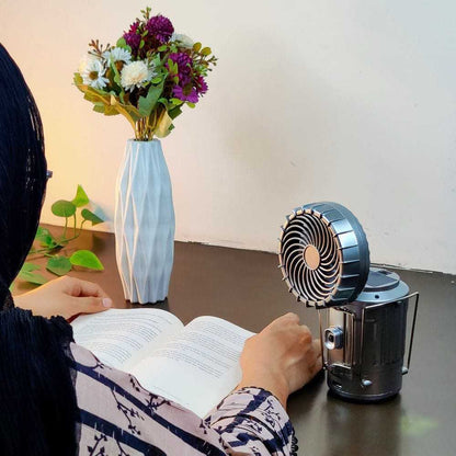 6-in-1– Solar Rechargeable LED Light with Fan